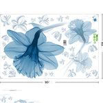 Glimeraid Nordic Blue Flower Ring Decorative Wall Sticker