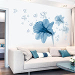 Glimeraid Nordic Blue Flower Ring Decorative Wall Sticker