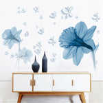 Glimeraid Nordic Blue Flower Ring Decorative Wall Sticker