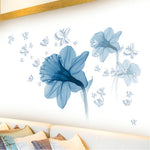 Glimeraid Nordic Blue Flower Ring Decorative Wall Sticker